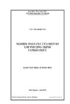 Nghiệm toàn cục của một số lớp phương trình vi phân thức