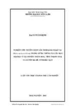 Nghiên cứu tuyển chọn cây trội loài xoan ta melia azedarach linn trong rừng trồng và cây mọc rải rác tại huyện thiệu hoá tỉnh thanh hoá và huyện ba bể tỉnh bắc kạn