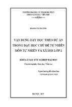 Vận dụng dạy học theo dự án trong dạy học chủ đề tự nhiên môn tự nhiên và xã hội lớp 2 