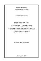 Họ s chuẩn tắc các ánh xạ chỉnh hình và tính hyperbolic của các không gian phức