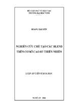 Nghiên cứu chế tạo các blend trên cơ sở cao su thiên nhiên