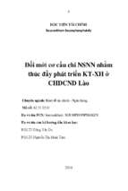 đổi mới cơ cấu chi ngân sách nhà nước nhằm thúc đẩy phát triển kinh tế xã hội ở chdcnd lào