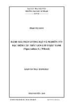 đánh giá chất lượng hạt và nghiên cứu đặc điểm cấu trúc gen ltp ở đậu xanh vigna radiata l wilczek