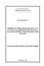 Nghiên cứu thực trạng giá đất ở và các yếu tố ảnh hưởng đến giá đất ở tại thành phố bắc ninh tỉnh bắc ninh năm 2011