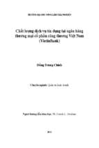 Chất lượng dịch vụ tín dụng tại ngân hàng thương mại cổ phần công thương việt nam vietinbank