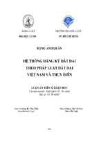 Hệ thống đăng ký đất đai theo pháp luật đất đai việt nam và thụy điển
