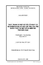 Thực trạng và một số yếu tố nguy cơ về nhiềm khuẩn hô hấp cấp tính của trẻ dưới 5 tuổi tại một số xã miền núi tỉnh bắc kạn