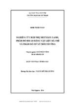 Nghiên cứu hấp phụ metylen xanh phẩm đỏ đh 120 bằng vật liệu bã chè và thăm dò xử lý môi trường