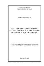 Dạy học truyện cười trong sách giáo khoa ngữ văn 10 theo hướng tích hợp và tích cực