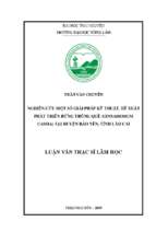 Nghiên cứu một số giải pháp kỹ thuật đề xuất phát triển rừng trồng quế cinnamomum cassia tại huyện bảo yên tỉnh lào cai