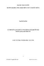 Lý thuyết lập lịch và ứng dụng giải pháp quyết bài toán lập lịch cho cpu