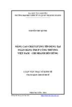 Nâng cao chất lượng tín dụng tại ngân hàng thương mại cổ phần công thương việt nam chi nhánh đền hùng