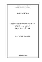 Một phương pháp quy hoạch lồi giải một lớp bài toán chấp nhận lồi tách