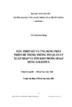 Mẫu thiết kế và ứng dụng phát triển hệ thống thông tin quản lý xuất nhập và tồn kho trong hoạt động logistics