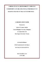 Corporate social responsibility employee commitment and organizational performance in banking industry in thai nguyen province