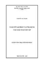 Toán tử sai phân và ứng dụng vào giải toán sơ cấp