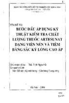 Bước đầu kiểm tra chất lượng thuốc artesunat dạng viên nén và tiêm bằng sắc ký lỏng cao áp