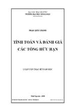 Tính toán và đánh giá các tổng hữu hạn