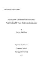 Isolation of unculturable soil bacteria and finding of their antibiotic candidates