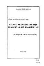 Các giải pháp nâng cao hiệu quả quản lý quỹ bảo hiểm y tế