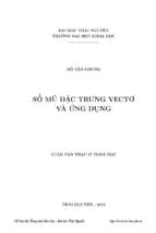 Số mũ đặc trưng vectơ và ứng dụng