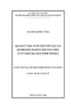 Quản lý nhà nước đối với vận tải hành khách bằng phương tiện ô tô trên địa bàn tỉnh yên bái