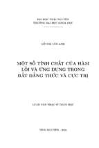 Một số tính chất của hàm lồi và ứng dụng trong bất đẳng thức và cực trị