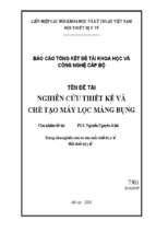 Nghiên cứu thiết kế và chế tạo máy lọc màng bụng