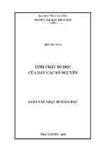 Tính chất số học của dãy các số nguyên