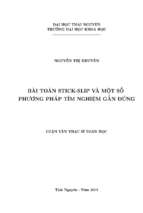 Bài toán stick slip và một số phương pháp tìm nghiệm gần đúng