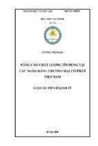 Nâng cao chất lượng tín dụng tại các ngân hàng thương mại cổ phần việt nam