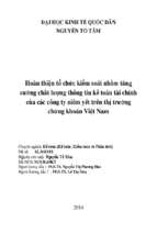 Hoàn thiện tổ chức kiểm soát nhằm tăng cường chất lượng thông tin kế toán tài chính của các công ty niêm yết trên thị trường chứng khoán việt nam