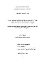 Sử dụng hoạt động đóng vai để phát triển kĩ năng nói cho học sinh của trường tiểu học hùng sơn