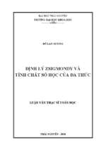 định lý zsigmondy và tính chất số học của đa thức