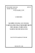 đặc điểm lâm sàng cận lâm sàng và kết quả phẫu thuật nội soi điều trị túi thừa meckel có biến chứng tại bệnh viện nhi trung ương