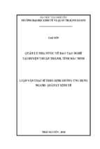 Quản lý nhà nước về đào tạo nghề tại huyện thuận thành tỉnh bắc ninh