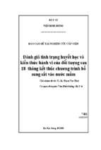 đánh giá tình trạng huyết học và thái độ hành vi của đối tượng sau 18 tháng kết thúc chương trình bổ sung sắt vào nước mắm