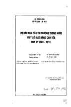 Dự báo nhu cầu thị trường trong nước một số mặt hàng chủ yếu thời kỳ 2001 2010