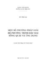 Một số phương pháp giải hệ phương trình bậc hai tổng quát và ứng dụng