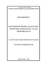 Quản trị rủi ro tín dụng tại ngân hàng thương mại cổ phần sài gòn hà nội chi nhánh lào cai