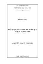 điều kiện tối ưu cho bài toán quy hoạch bán vô hạn