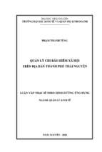 Quản lý chi bảo hiểm xã hội trên địa bàn thành phố thái nguyên