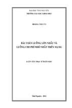 Bài toán luồng lớn nhất và luồng chi phí nhỏ nhất trên mạng