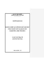 đánh giá hiệu quả sử dụng đất sản xuất nông nghiệp trên địa bàn huyện tam dương tỉnh vĩnh phúc