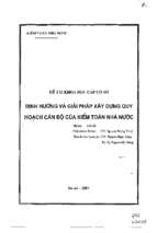 định hướng và giải pháp xây dựng quy hoạch cán bộ của kiểm toán nhà nước