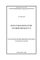 Quản lý hoạt động có thu của bệnh viện quân y 91