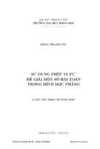 Sử dụng phép vị tự để giải một số bài toàn trong hình học phẳng