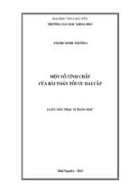 Một số tính chất của bài toán tối ưu hai cấp