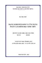 Mạng kohonen som và ứng dụng phân cụm điểm học sinh thpt