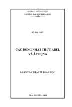 Các đồng nhất thức abel và áp dụng